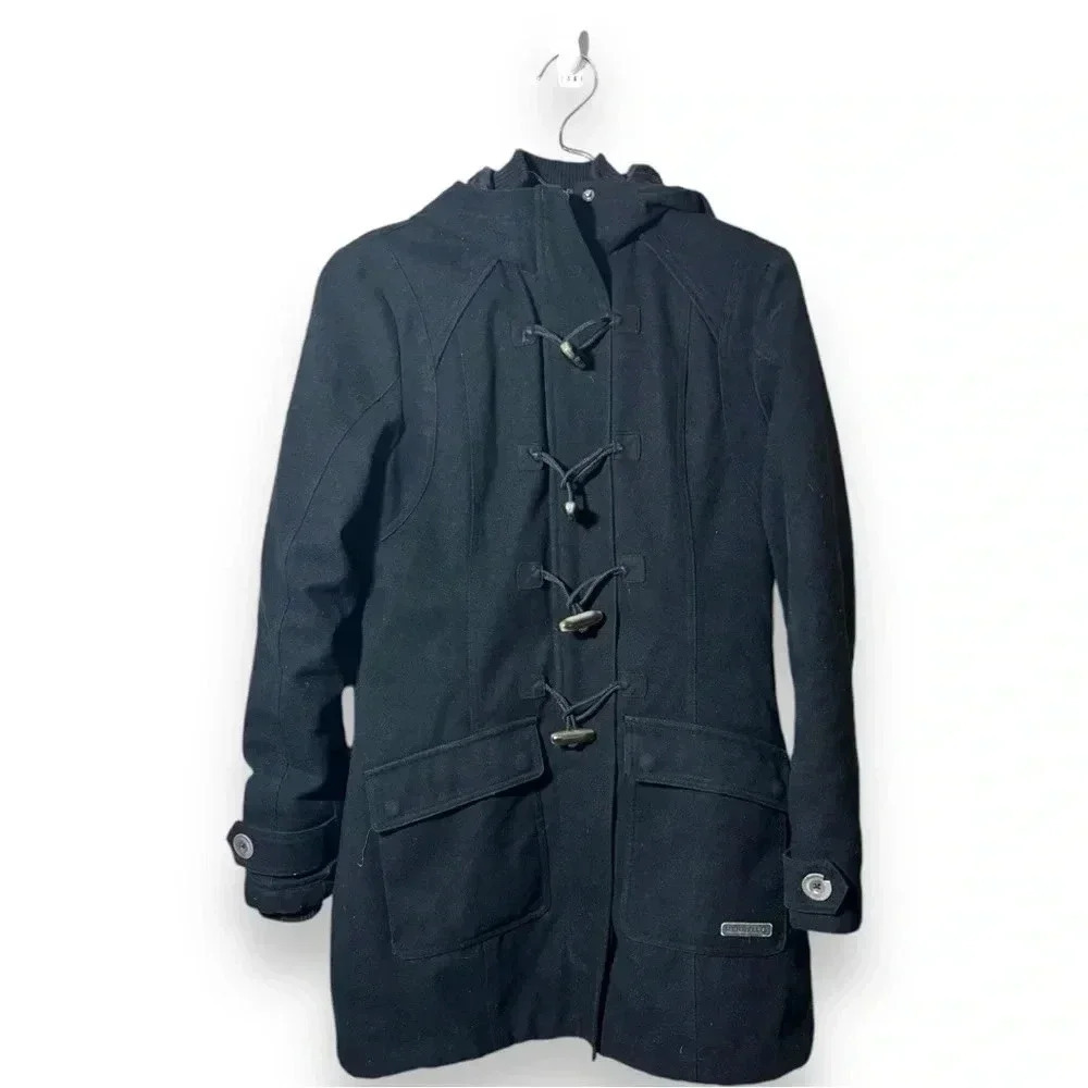Merrell Women’s Opti-Warm Toggle Closure Black Sm Hooded Mid Length Duffel Coat - Picture 9 of 16